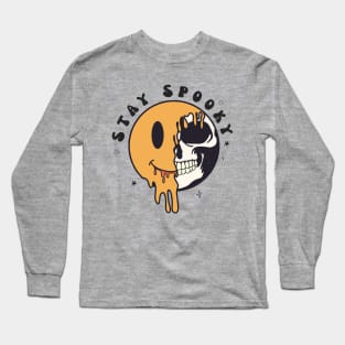 Stay Spooky Smiley Skull Long Sleeve T-Shirt